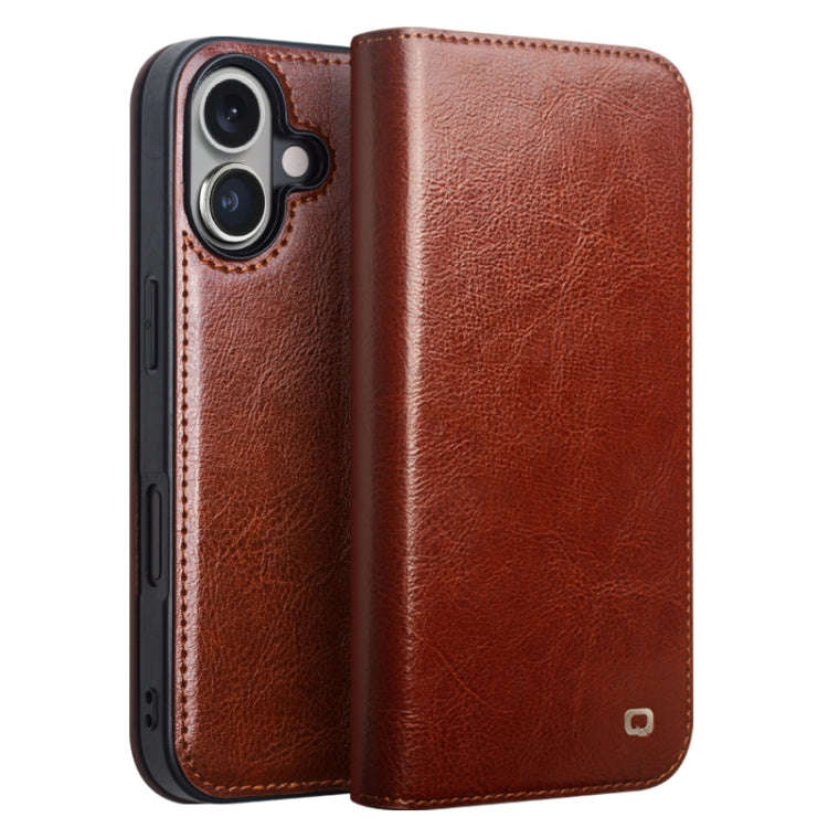 QIALINO Classic Genuine Leather Phone Case, For iPhone 18 Pro / 17 Pro, For iPhone 18 Pro Max / 1...