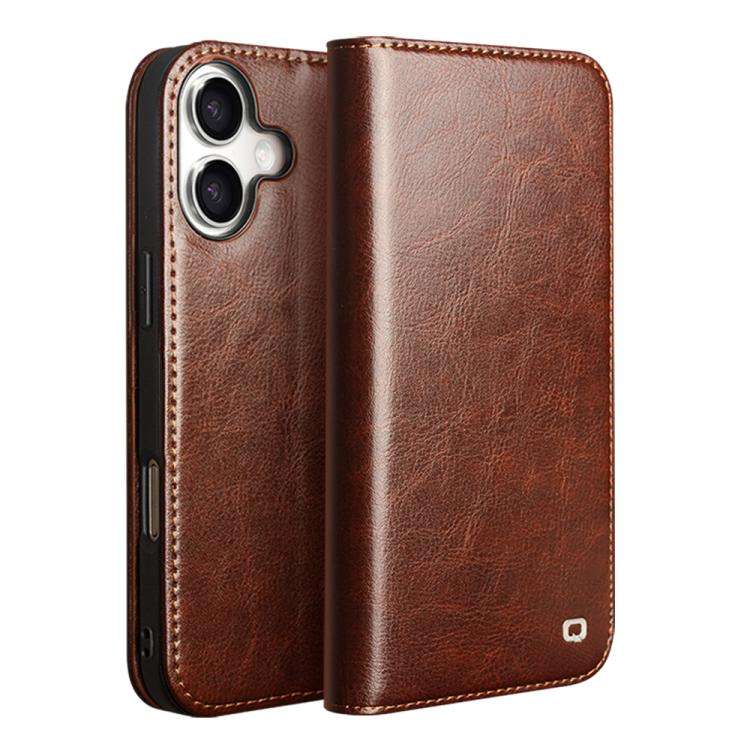 QIALINO Classic Genuine Leather Phone Case, For iPhone 18 Pro / 17 Pro, For iPhone 18 Pro Max / 1...