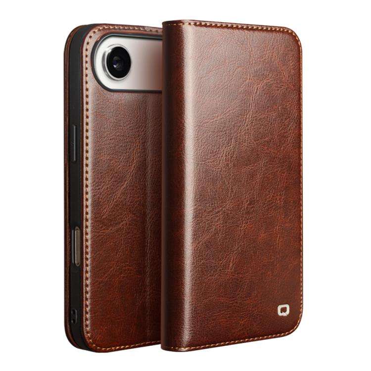 QIALINO Classic Genuine Leather Phone Case, For iPhone 18 Pro / 17 Pro, For iPhone 18 Pro Max / 1...