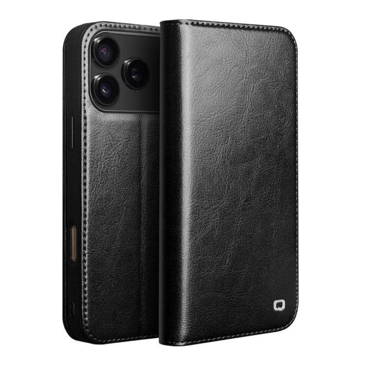 QIALINO Classic Genuine Leather Phone Case, For iPhone 18 Pro / 17 Pro, For iPhone 18 Pro Max / 1...