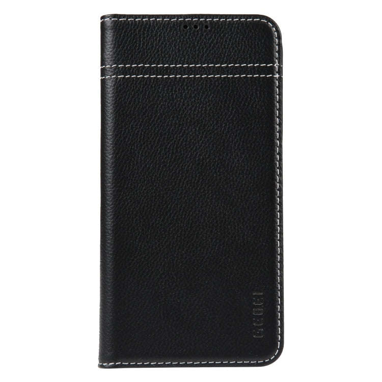 GEBEI Top-grain Horizontal Flip Leather Phone Case, For iPhone 15