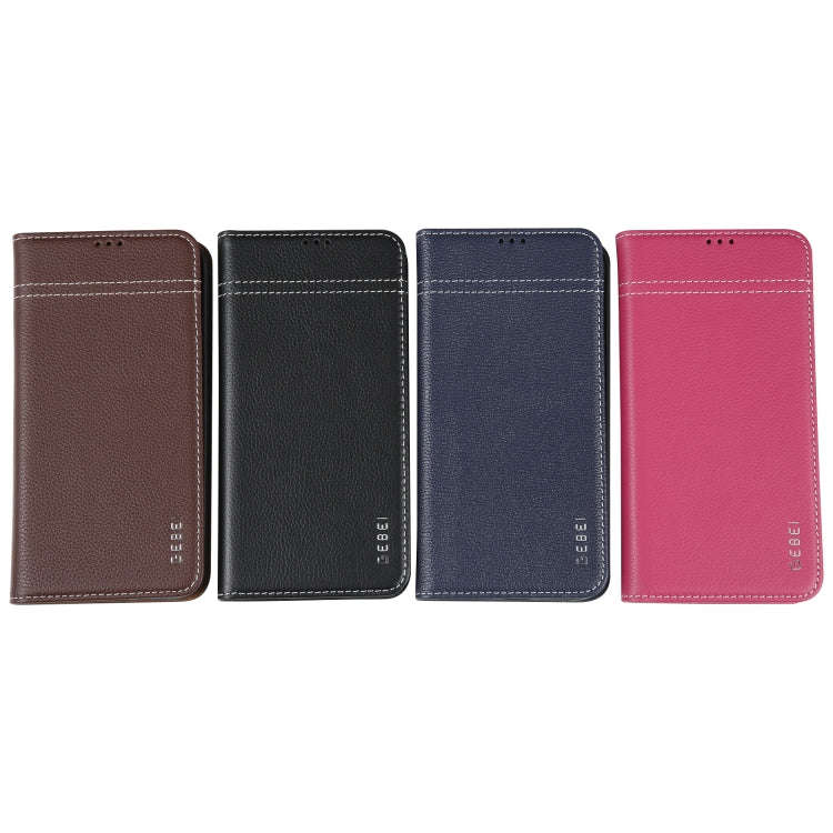 GEBEI Top-grain Horizontal Flip Leather Phone Case, For iPhone 15