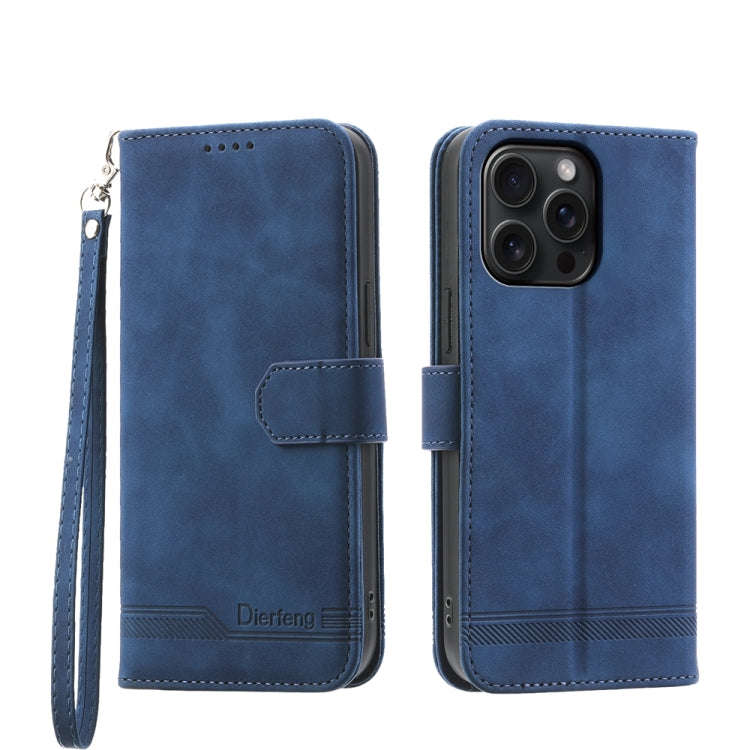 Dierfeng Dream Line TPU Hybrid PU Leather Phone Case, For iPhone 16, For iPhone 15 Pro Max, For i...