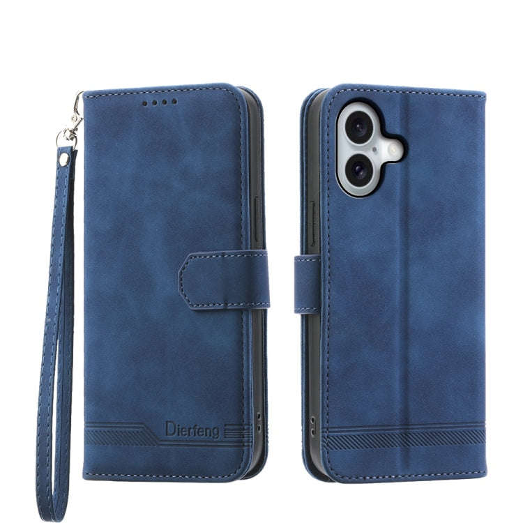 Dierfeng Dream Line TPU Hybrid PU Leather Phone Case, For iPhone 16, For iPhone 15 Pro Max, For i...