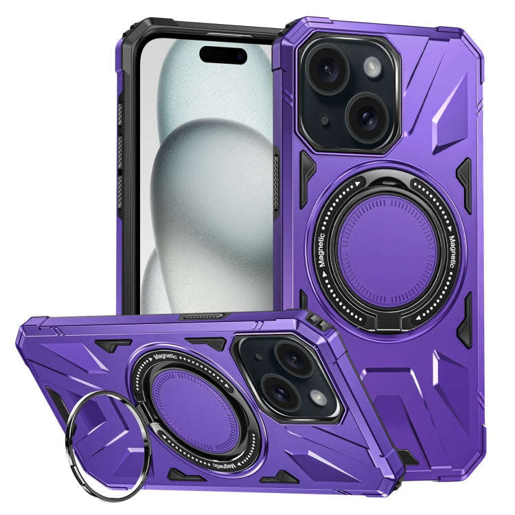 MagSafe Magnetic Shockproof Phone Case with Ring Holder, For iPhone 16 Plus, For iPhone 16, For i...