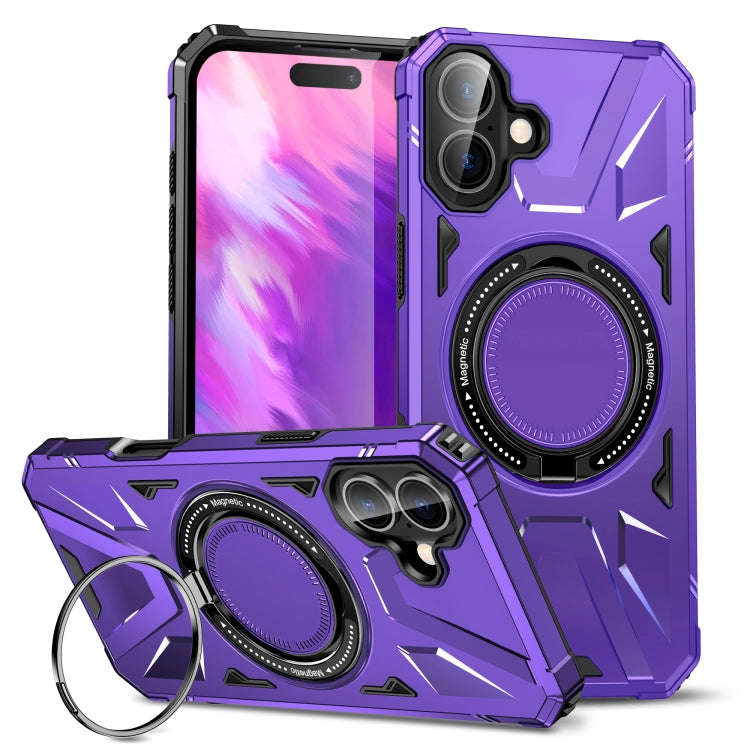 MagSafe Magnetic Shockproof Phone Case with Ring Holder, For iPhone 16 Plus, For iPhone 16, For i...