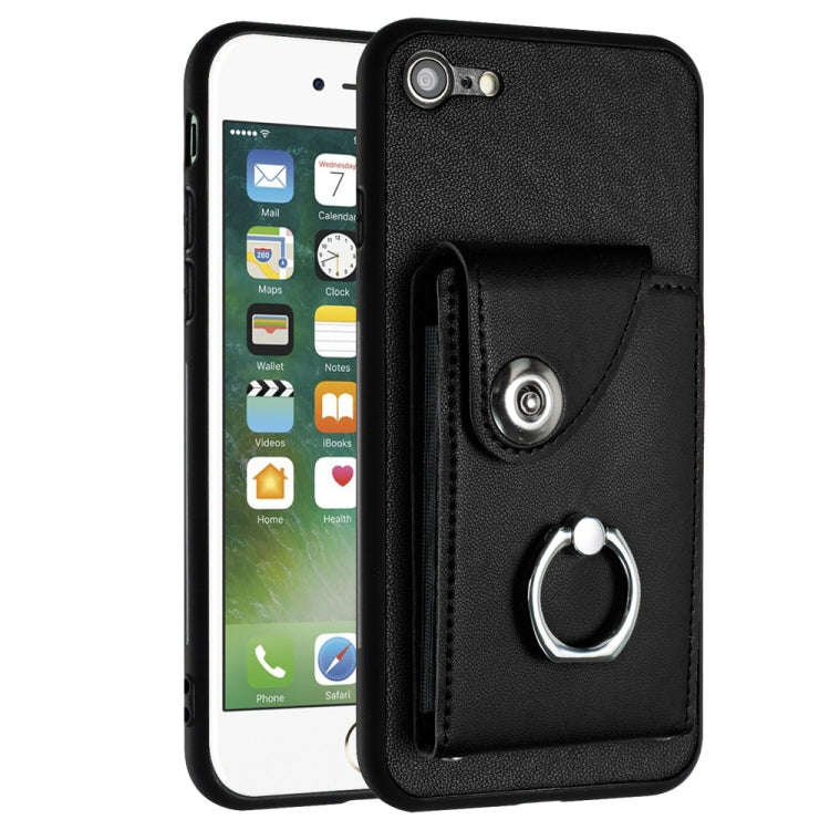 Organ Card Bag Ring Holder Phone Case, For iPhone 14 Pro Max, For iPhone SE 2022 / 2020 / 8 / 7, ...
