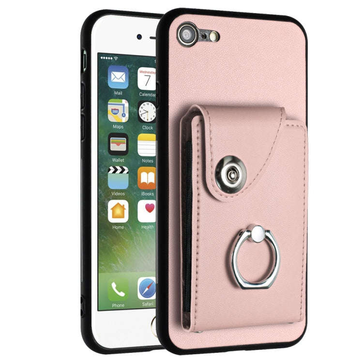 Organ Card Bag Ring Holder Phone Case, For iPhone 14 Pro Max, For iPhone SE 2022 / 2020 / 8 / 7, ...