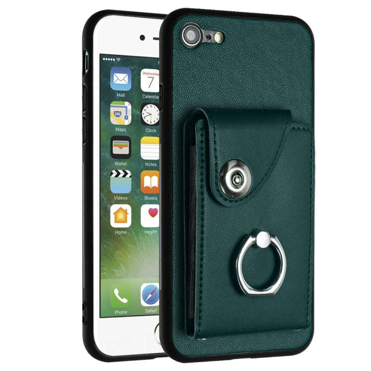 Organ Card Bag Ring Holder Phone Case, For iPhone 14 Pro Max, For iPhone SE 2022 / 2020 / 8 / 7, ...