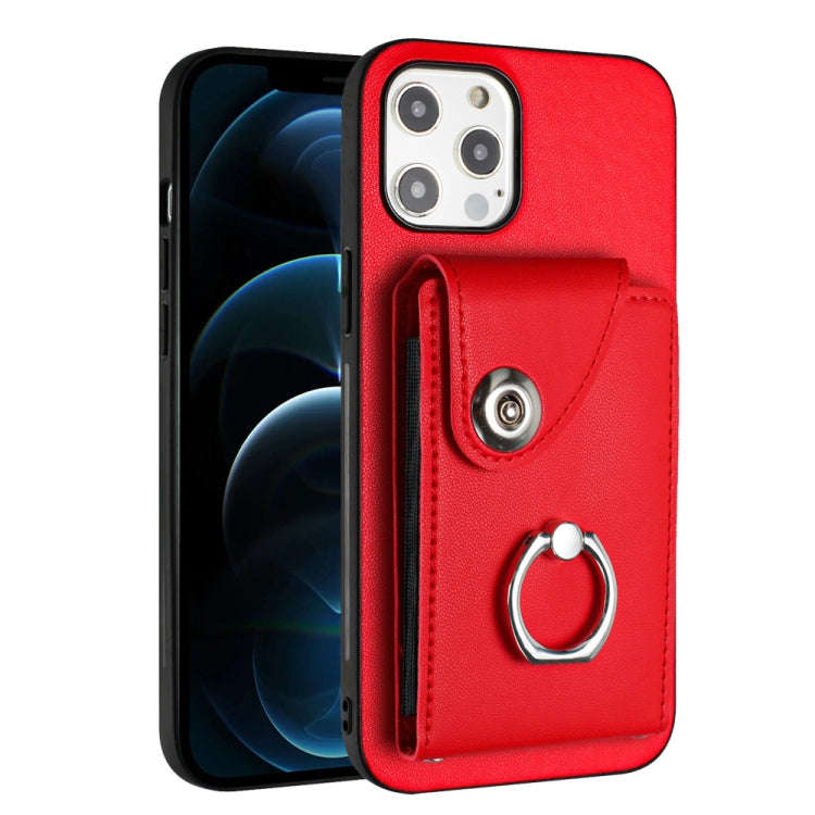Organ Card Bag Ring Holder Phone Case, For iPhone 14 Pro Max, For iPhone SE 2022 / 2020 / 8 / 7, ...