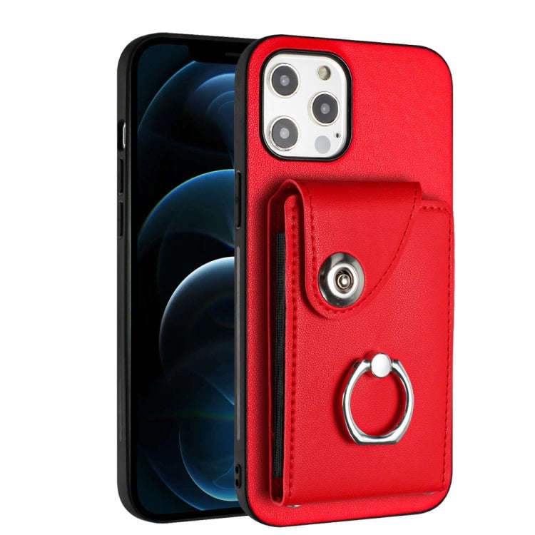 Organ Card Bag Ring Holder Phone Case, For iPhone 14 Pro Max, For iPhone SE 2022 / 2020 / 8 / 7, ...