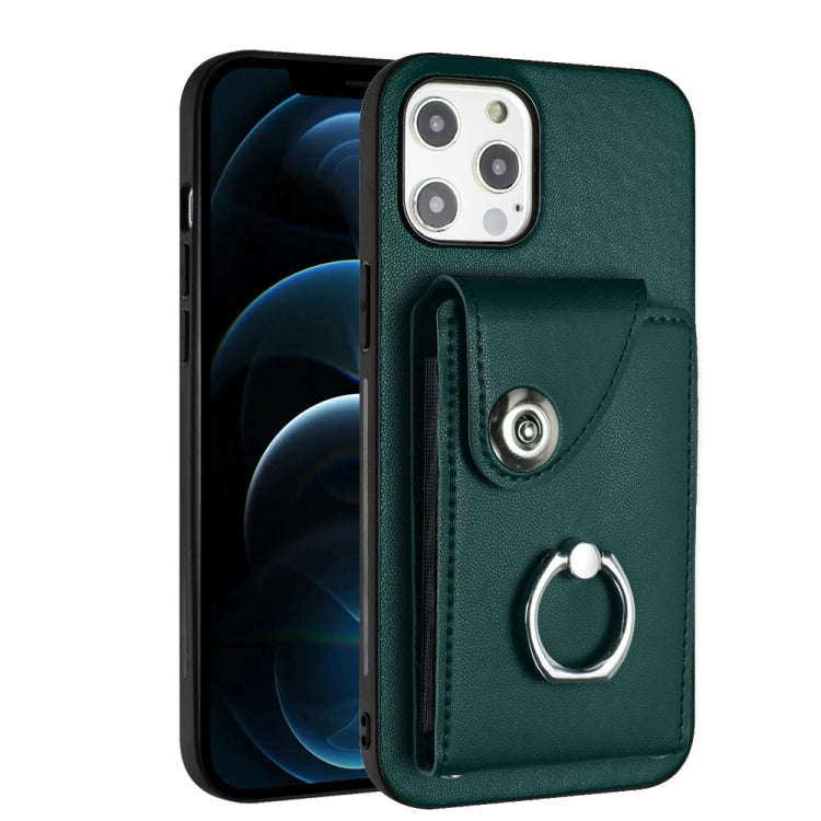Organ Card Bag Ring Holder Phone Case, For iPhone 14 Pro Max, For iPhone SE 2022 / 2020 / 8 / 7, ...