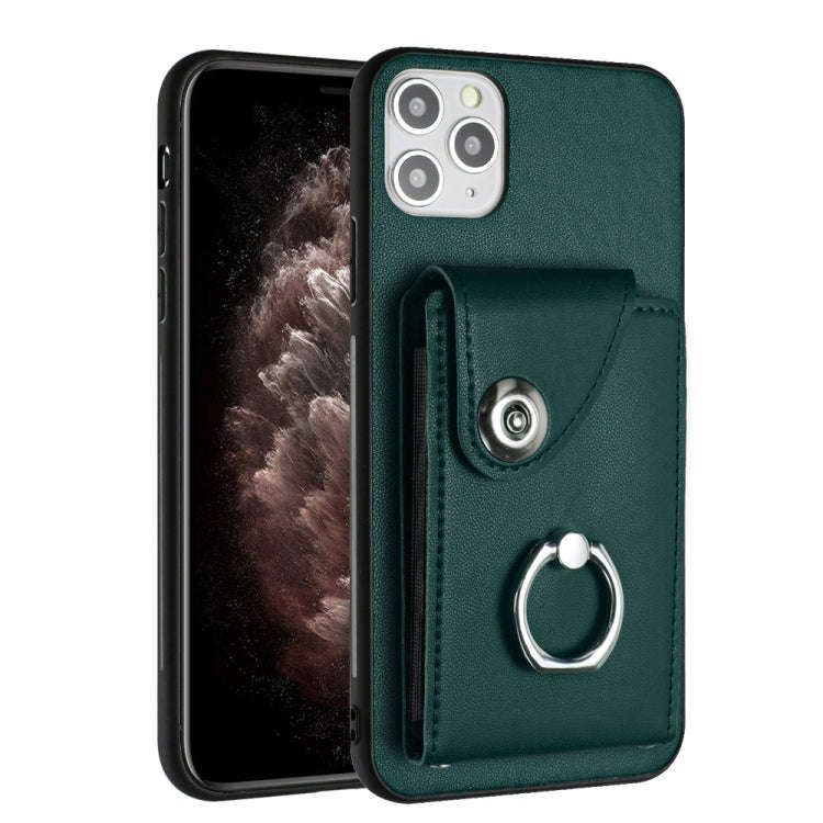Organ Card Bag Ring Holder Phone Case, For iPhone 12 Pro, For iPhone 12 mini, For iPhone 11 Pro M...