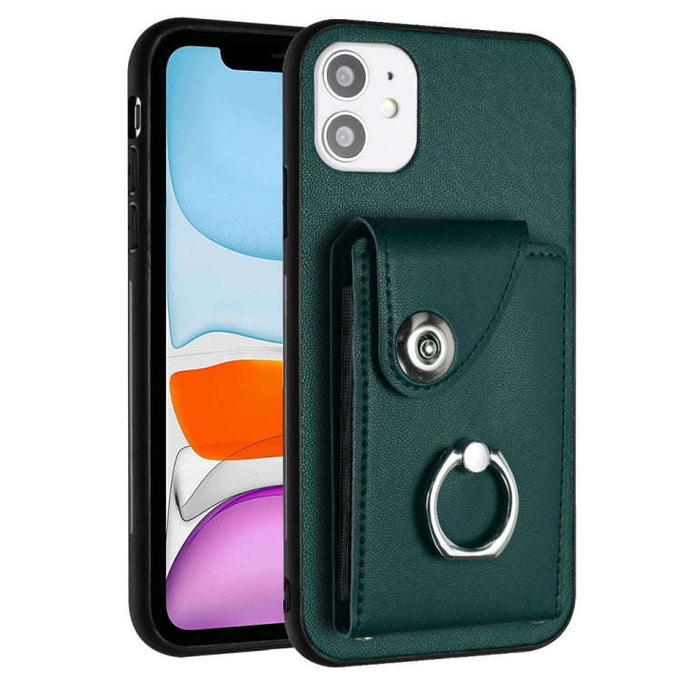 Organ Card Bag Ring Holder Phone Case, For iPhone 12 Pro, For iPhone 12 mini, For iPhone 11 Pro M...