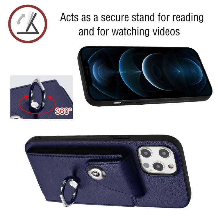 Organ Card Bag Ring Holder Phone Case, For iPhone 12 Pro, For iPhone 12 mini, For iPhone 11 Pro M...