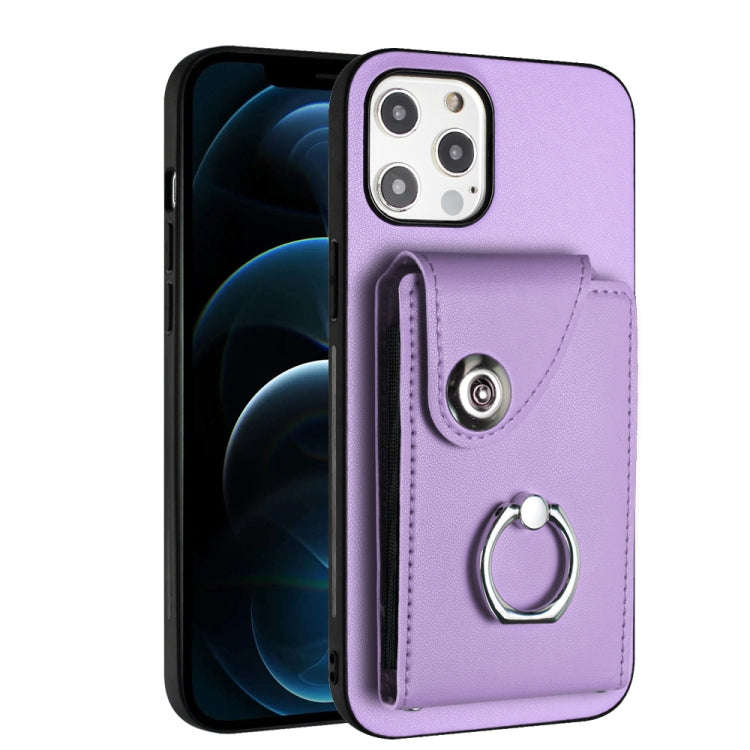 Organ Card Bag Ring Holder Phone Case, For iPhone 12 Pro, For iPhone 12 mini, For iPhone 11 Pro M...