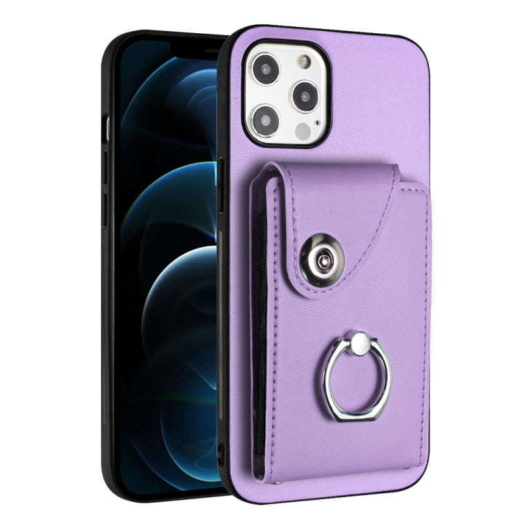 Organ Card Bag Ring Holder Phone Case, For iPhone 12 Pro, For iPhone 12 mini, For iPhone 11 Pro M...