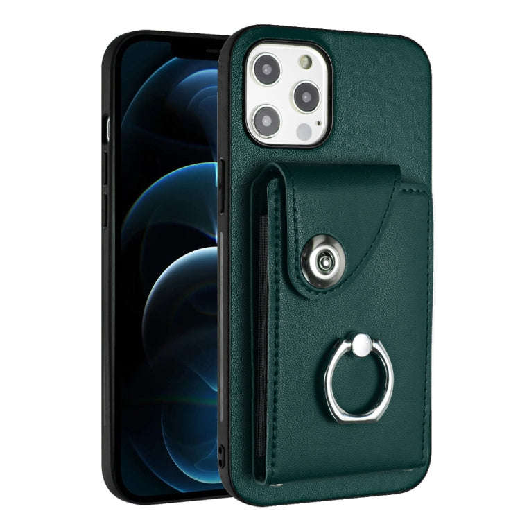 Organ Card Bag Ring Holder Phone Case, For iPhone 12 Pro, For iPhone 12 mini, For iPhone 11 Pro M...