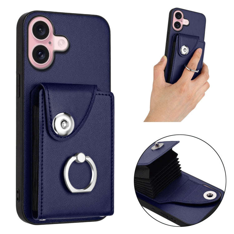 Organ Card Bag Ring Holder Phone Case, For iPhone 16, For iPhone 15 Pro Max, For iPhone 15 Pro, F...
