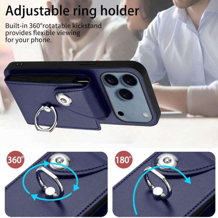Organ Card Bag Ring Holder Phone Case, For iPhone 18 Pro / 17 Pro, For iPhone 18 Pro Max / 17 Pro...