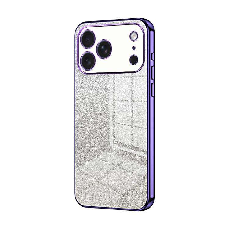 Gradient Glitter Powder Electroplated Phone Case, For iPhone 17e / 16e, For iPhone 17 Pro Max, Fo...