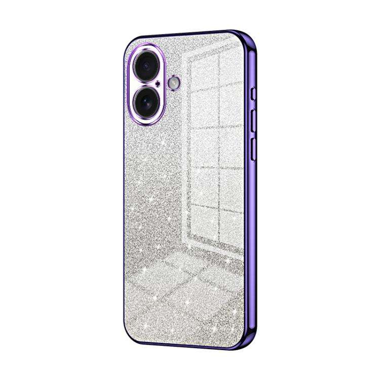 Gradient Glitter Powder Electroplated Phone Case, For iPhone 17e / 16e, For iPhone 17 Pro Max, Fo...
