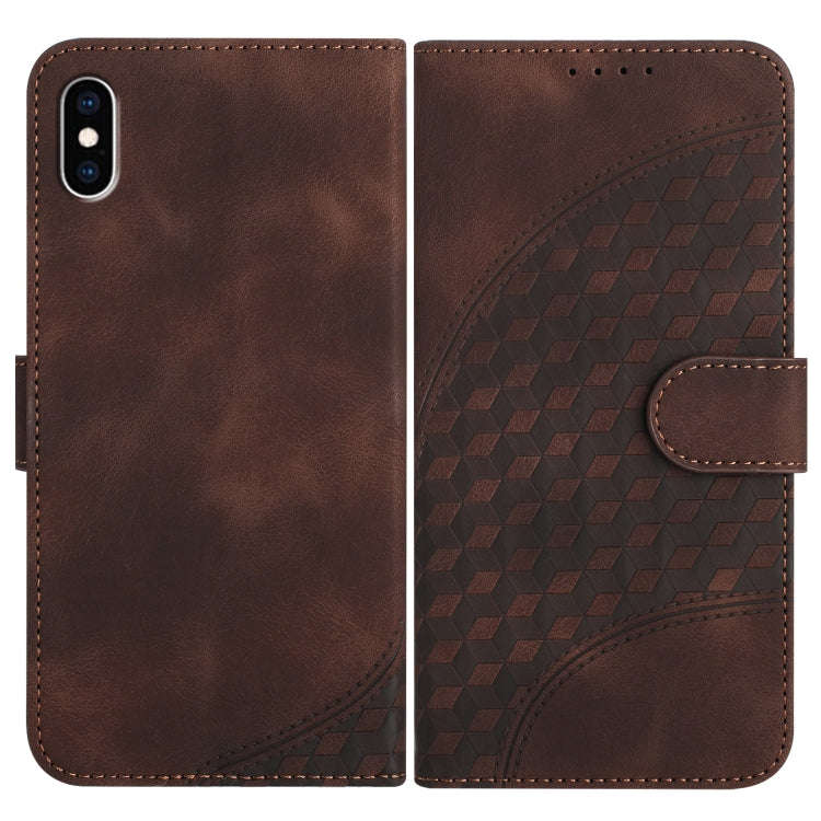 YX0060 Elephant Head Embossed Phone Leather Case with Lanyard, For iPhone XS Max, For iPhone 8 Pl...