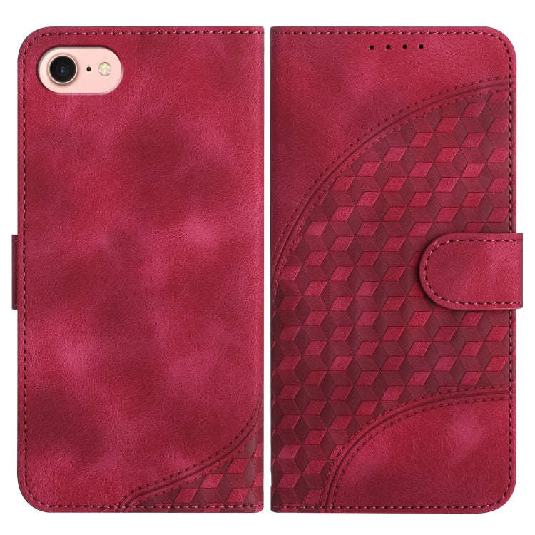 YX0060 Elephant Head Embossed Phone Leather Case with Lanyard, For iPhone 15, For iPhone 14 Plus,...