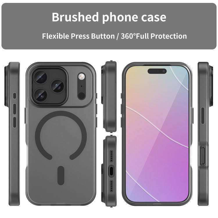 MagSafe Frosted Translucent TPU + PC Full Coverage Phone Case, For iPhone 17 Pro, For iPhone 17, ...