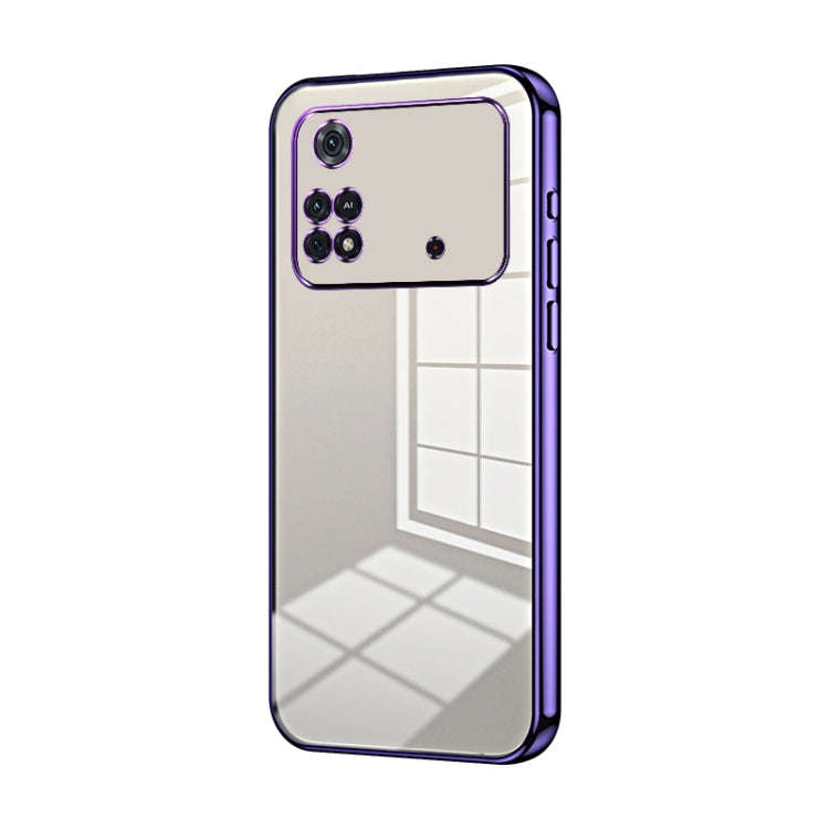 Transparent Plating Fine Hole Phone Case, For Xiaomi Civi / Civi 1S, For Xiaomi Poco M4 Pro, For ...