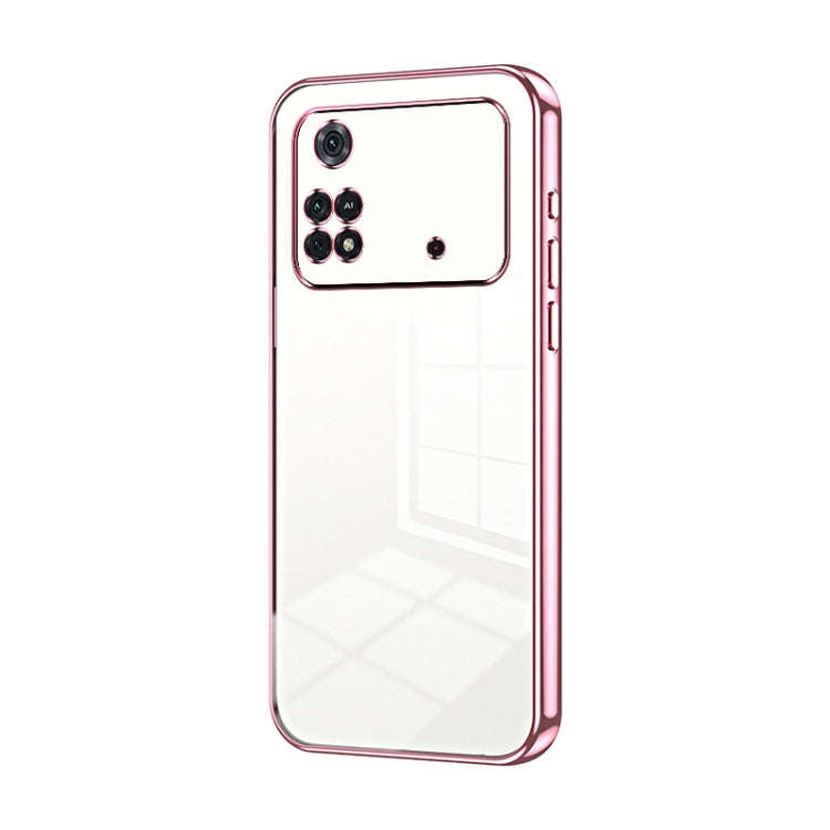 Transparent Plating Fine Hole Phone Case, For Xiaomi Civi / Civi 1S, For Xiaomi Poco M4 Pro, For ...