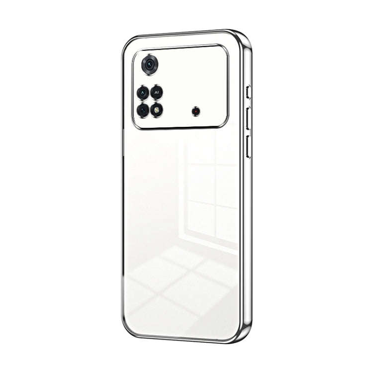 Transparent Plating Fine Hole Phone Case, For Xiaomi Civi / Civi 1S, For Xiaomi Poco M4 Pro, For ...