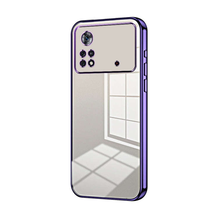 Transparent Plating Fine Hole Phone Case, For Xiaomi Civi / Civi 1S, For Xiaomi Poco M4 Pro, For ...