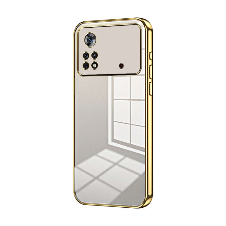 Transparent Plating Fine Hole Phone Case, For Xiaomi Civi / Civi 1S, For Xiaomi Poco M4 Pro, For ...