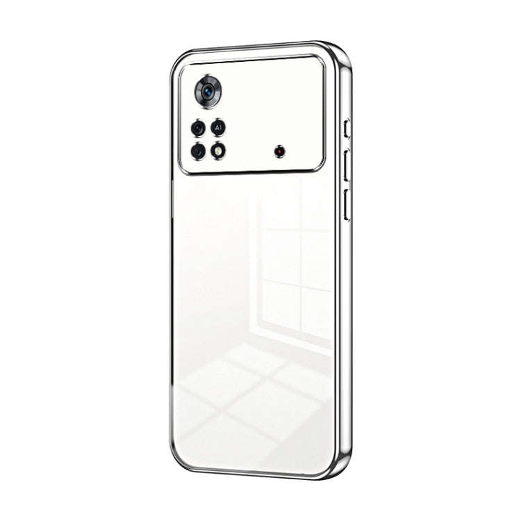 Transparent Plating Fine Hole Phone Case, For Xiaomi Civi / Civi 1S, For Xiaomi Poco M4 Pro, For ...