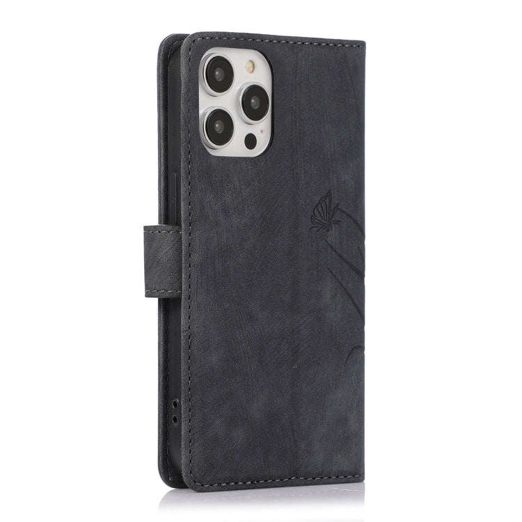 Orchid Butterfly Embossed Leather Phone Case, For iPhone 14 Pro Max, For iPhone 7 / 8 / SE 2022, ...