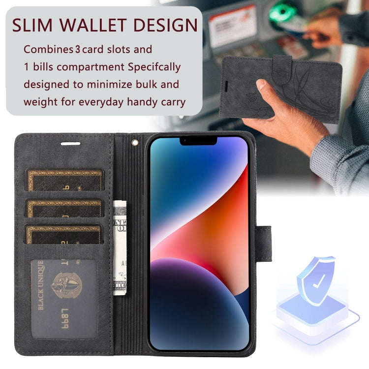 Orchid Butterfly Embossed Leather Phone Case, For iPhone 14 Pro Max, For iPhone 7 / 8 / SE 2022, ...