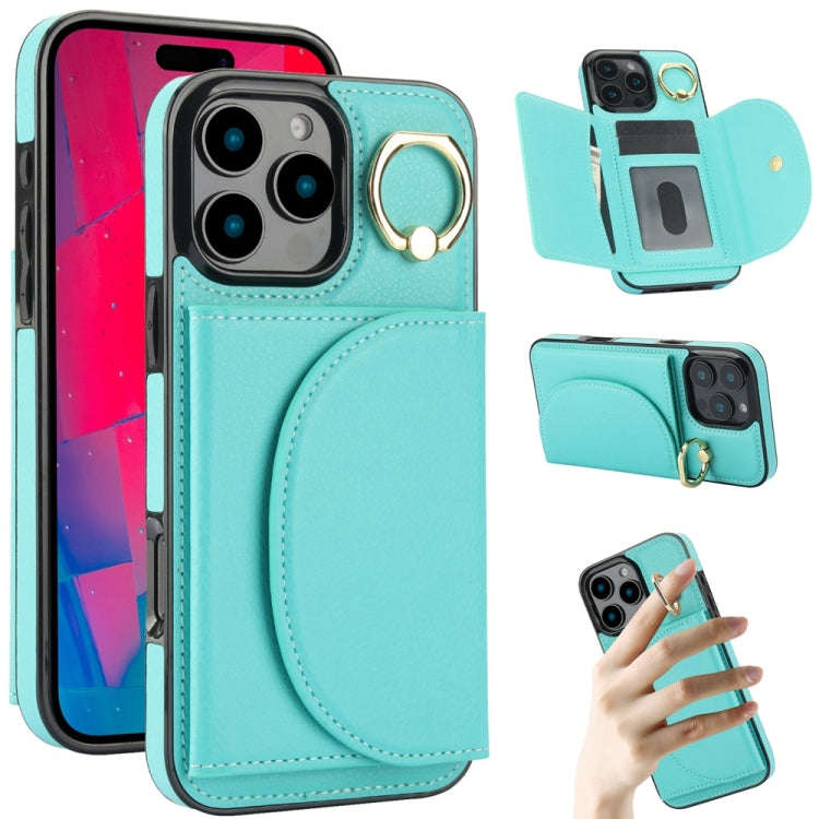Ring Holder Card Bag Skin Feel Phone Case, For iPhone 18 Pro / 17 Pro, For iPhone 18 Pro Max / 17...