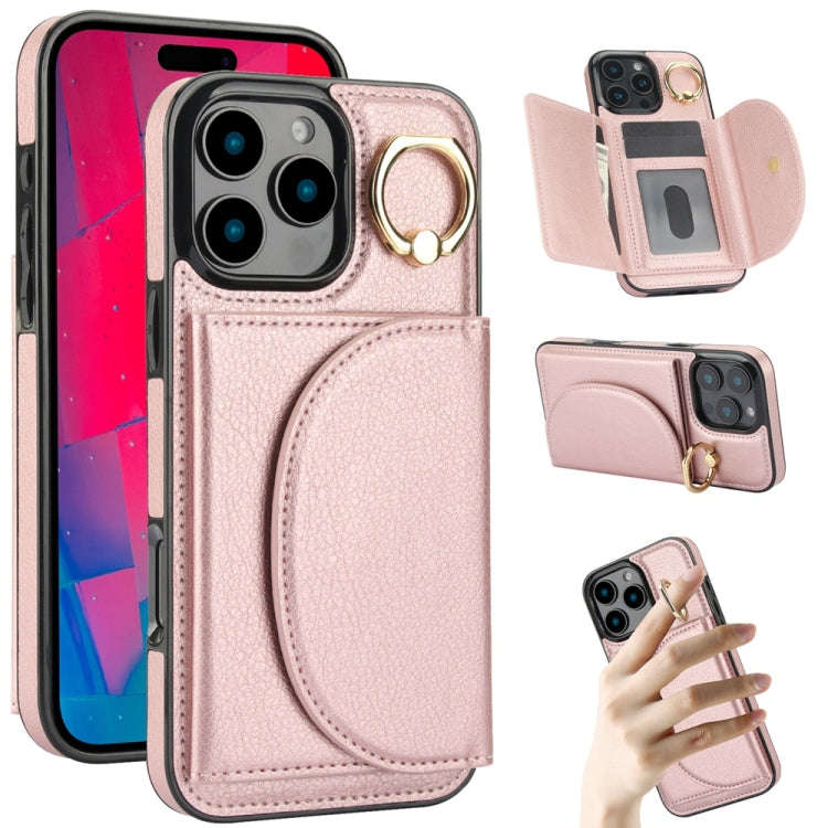 Ring Holder Card Bag Skin Feel Phone Case, For iPhone 18 Pro / 17 Pro, For iPhone 18 Pro Max / 17...