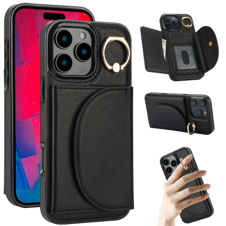 Ring Holder Card Bag Skin Feel Phone Case, For iPhone 18 Pro / 17 Pro, For iPhone 18 Pro Max / 17...