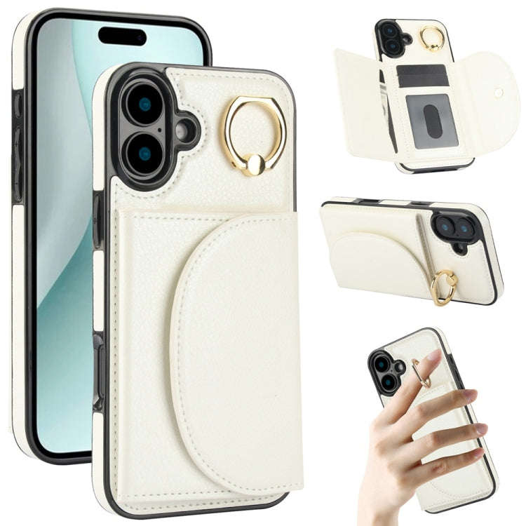 Ring Holder Card Bag Skin Feel Phone Case, For iPhone 18 Pro / 17 Pro, For iPhone 18 Pro Max / 17...
