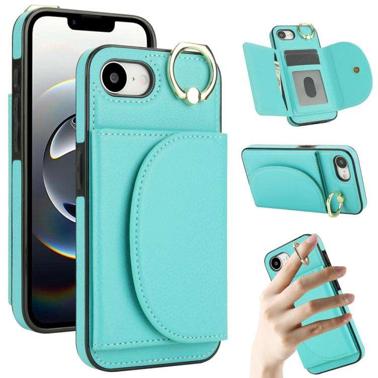 Ring Holder Card Bag Skin Feel Phone Case, For iPhone 18 Pro / 17 Pro, For iPhone 18 Pro Max / 17...