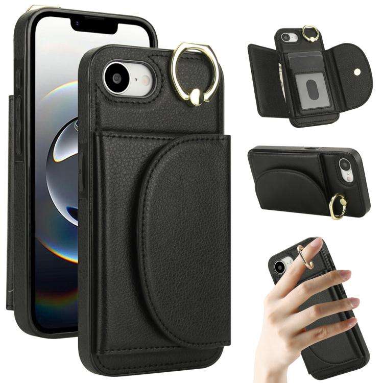 Ring Holder Card Bag Skin Feel Phone Case, For iPhone 18 Pro / 17 Pro, For iPhone 18 Pro Max / 17...