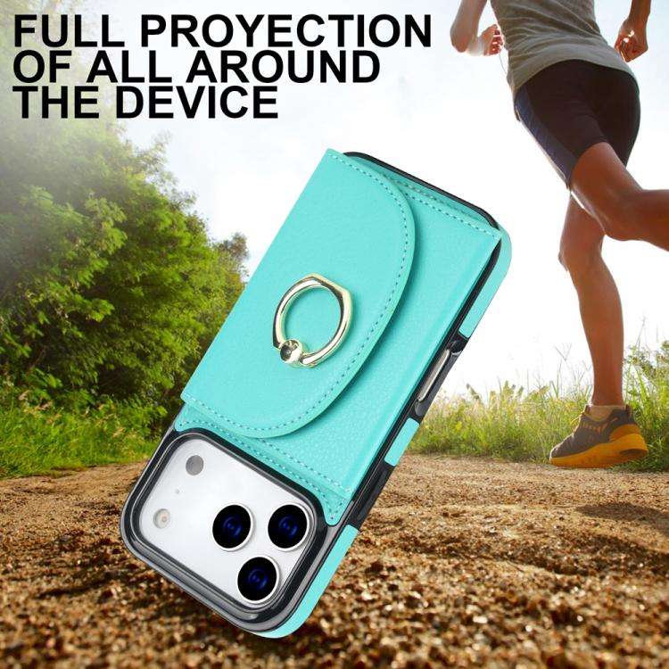 Ring Holder Card Bag Skin Feel Phone Case, For iPhone 18 Pro / 17 Pro, For iPhone 18 Pro Max / 17...