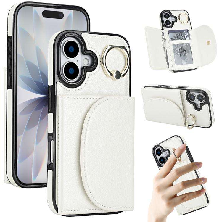 Ring Holder Card Bag Skin Feel Phone Case, For iPhone 18 Pro / 17 Pro, For iPhone 18 Pro Max / 17...