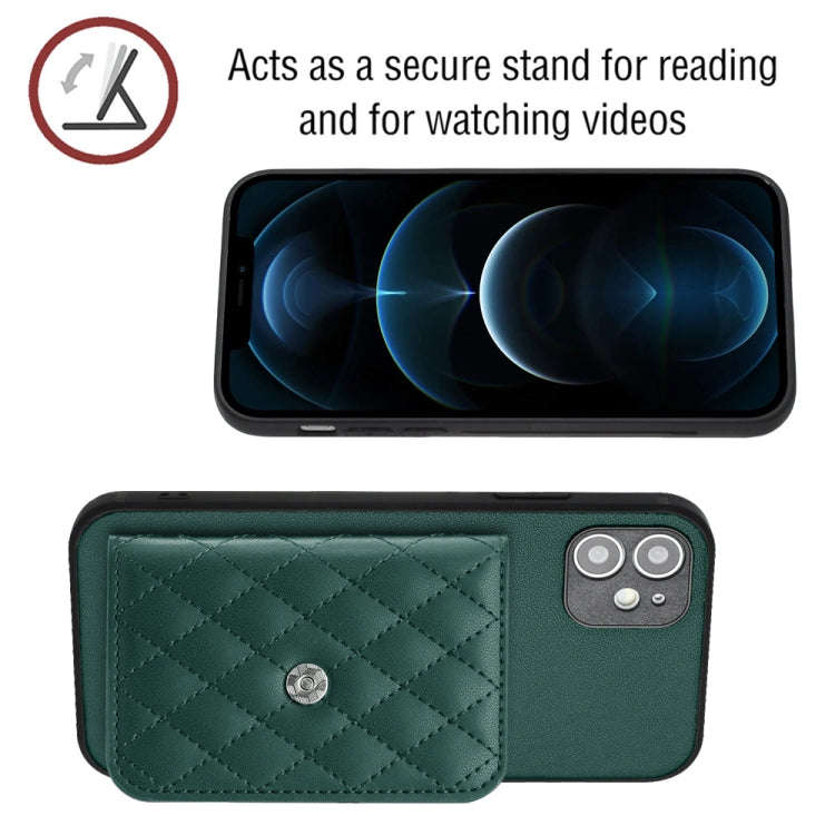 Rhombic Texture Card Bag RFID Phone Case with Long Lanyard, For iPhone 12 mini, For iPhone 11 Pro...