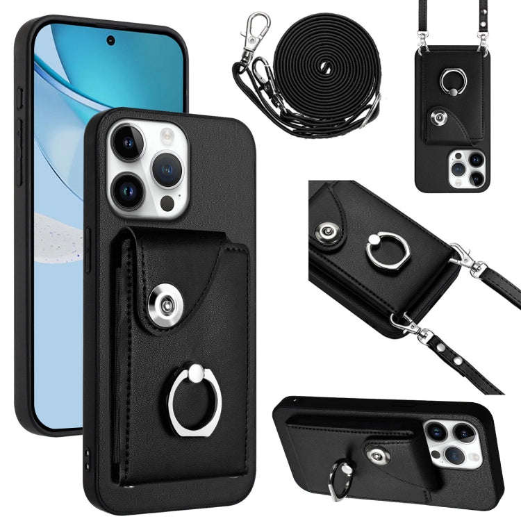 Organ Card Bag Ring Holder Phone Case with Long Lanyard, For iPhone 17e / 16e, For iPhone 17 Pro ...
