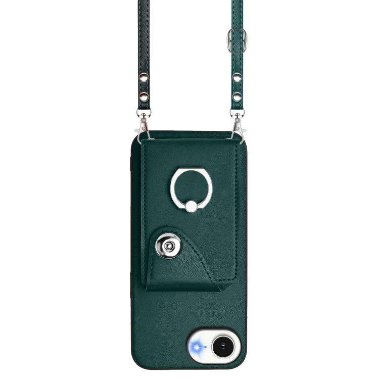 Organ Card Bag Ring Holder Phone Case with Long Lanyard, For iPhone 17e / 16e, For iPhone 17 Pro ...