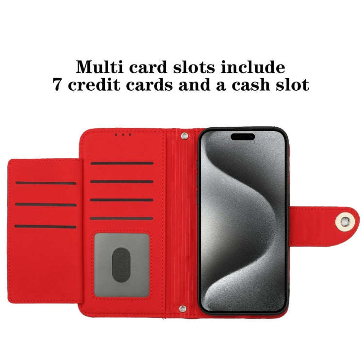 Rhombic Texture Flip Leather Phone Case with Lanyard, For iPhone 14 Pro Max, For iPhone SE 2022 /...