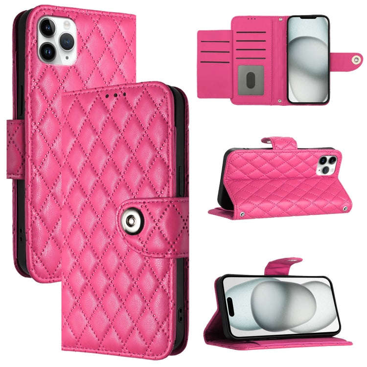 Rhombic Texture Flip Leather Phone Case with Lanyard, For iPhone 14 Pro Max, For iPhone SE 2022 /...